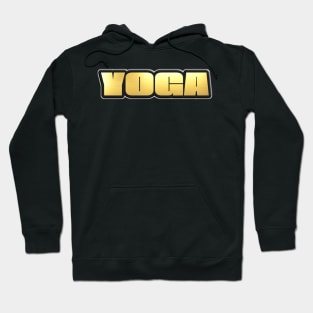 Shiny black and Gold YOGA word ver5 Hoodie